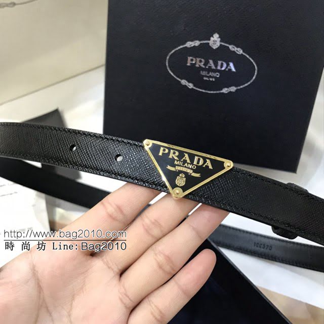 PRADA女士皮帶 普拉達經典塗琺瑯三角形腰帶  jjp2021